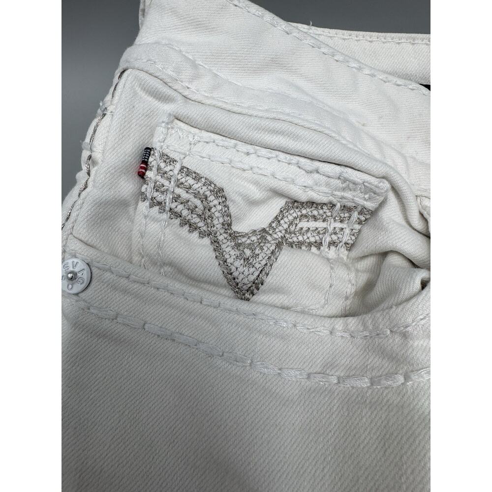 Women's‎ VIGOSS The Chelsea Capri Denim White Size 30x21 Embroidered Pockets - Picture 4 of 13